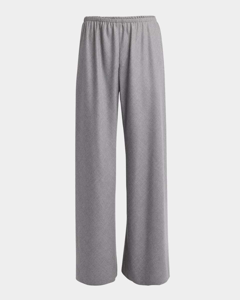 Gala Wool Wide-Leg Pull-On Pants